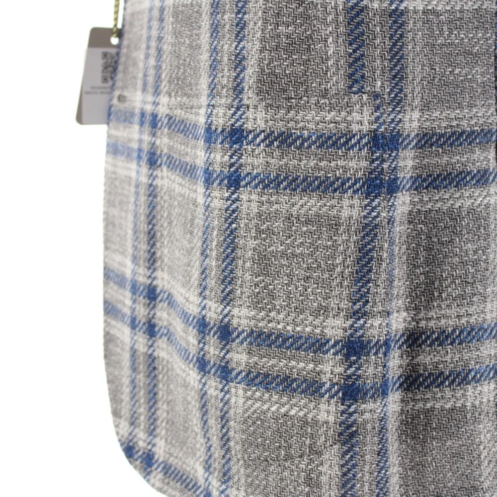 Sartorio Kiton NWT Wool Blend Sport Coat Size 52R (42R US) Gray w/ Blue & White